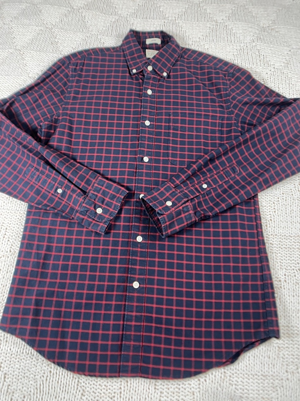 J. Crew Slim Fit Checked Pima Cotton Button Up Shirt